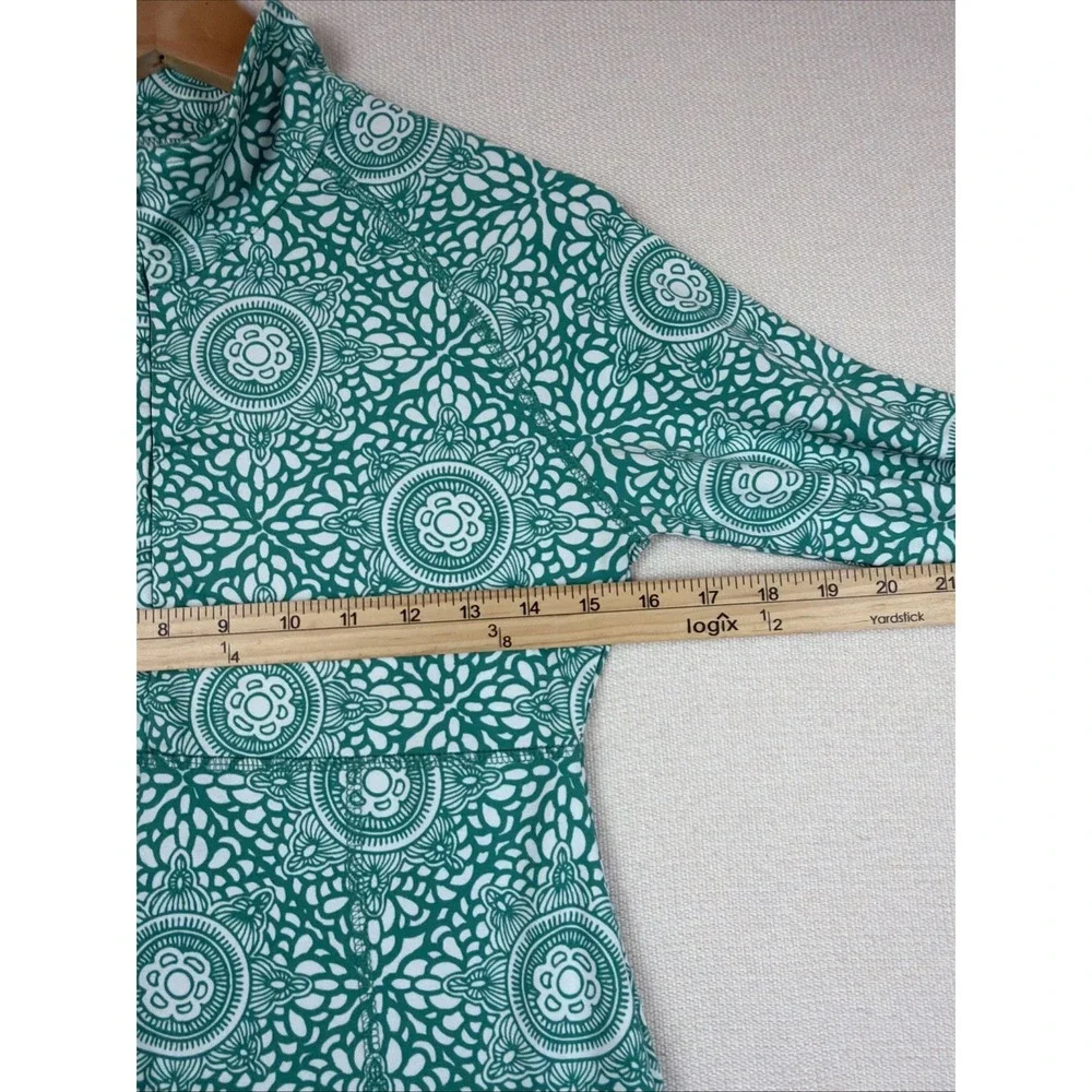Soybu Dress Women's Size Small Green White Mock Neck Sport Quarter Zip Athletic